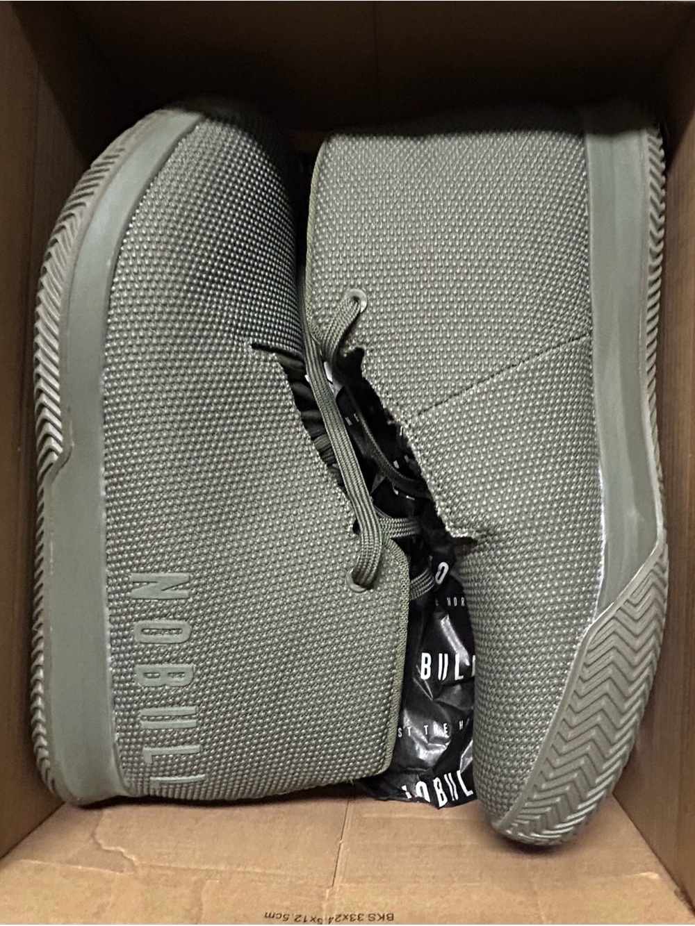Mens new NOBULL High-Top Army Green SuperFabric Trainer shoes